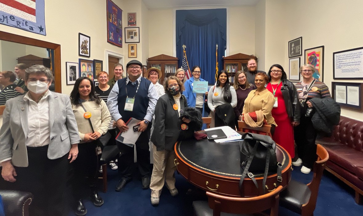 Disability advocates meet with Rep. Raskin's staff to stop Medicaid cuts. Disability Policy Summitt April 2025