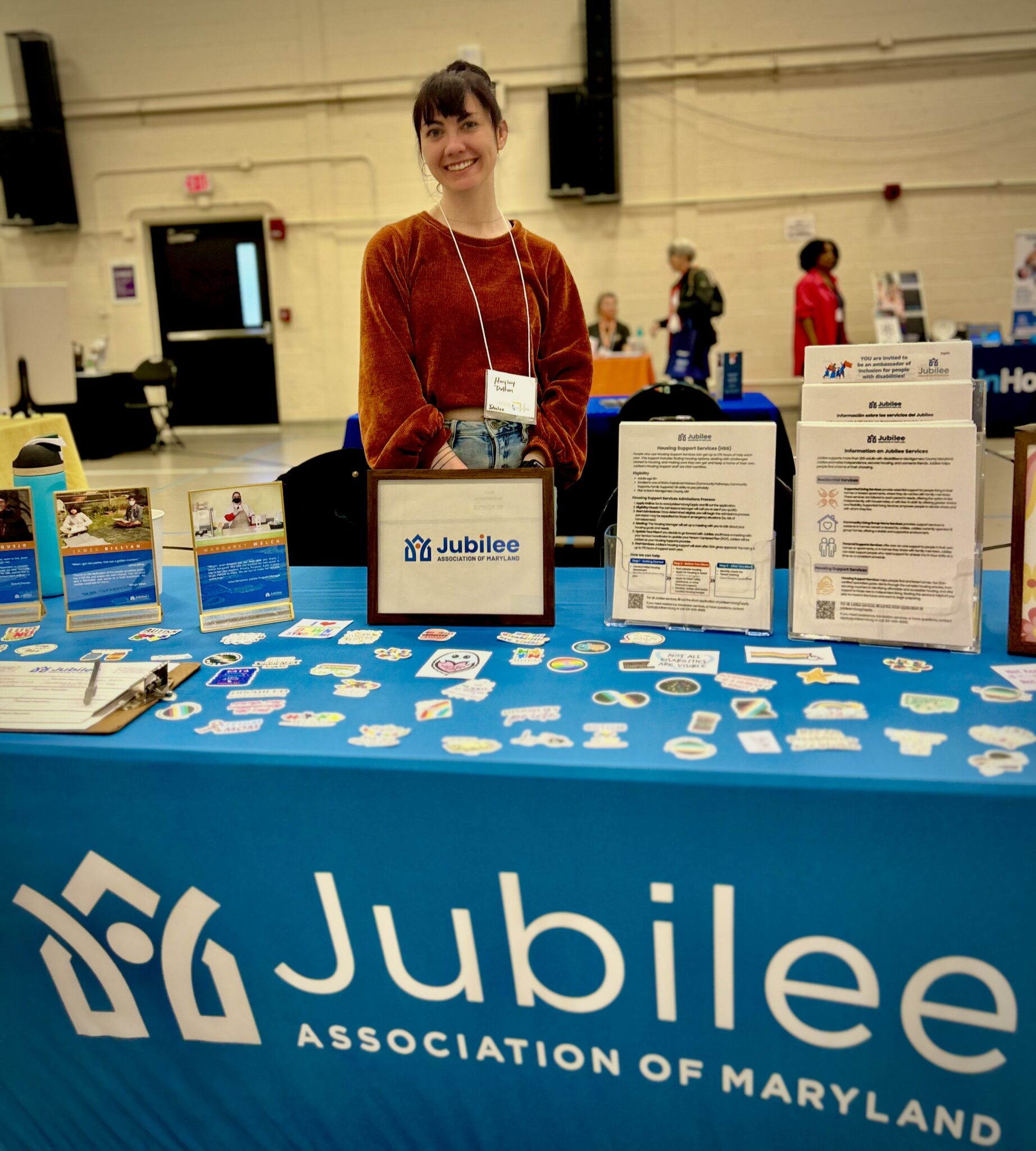 Admissions manager Hayley Dutton meets families at a resource fair
