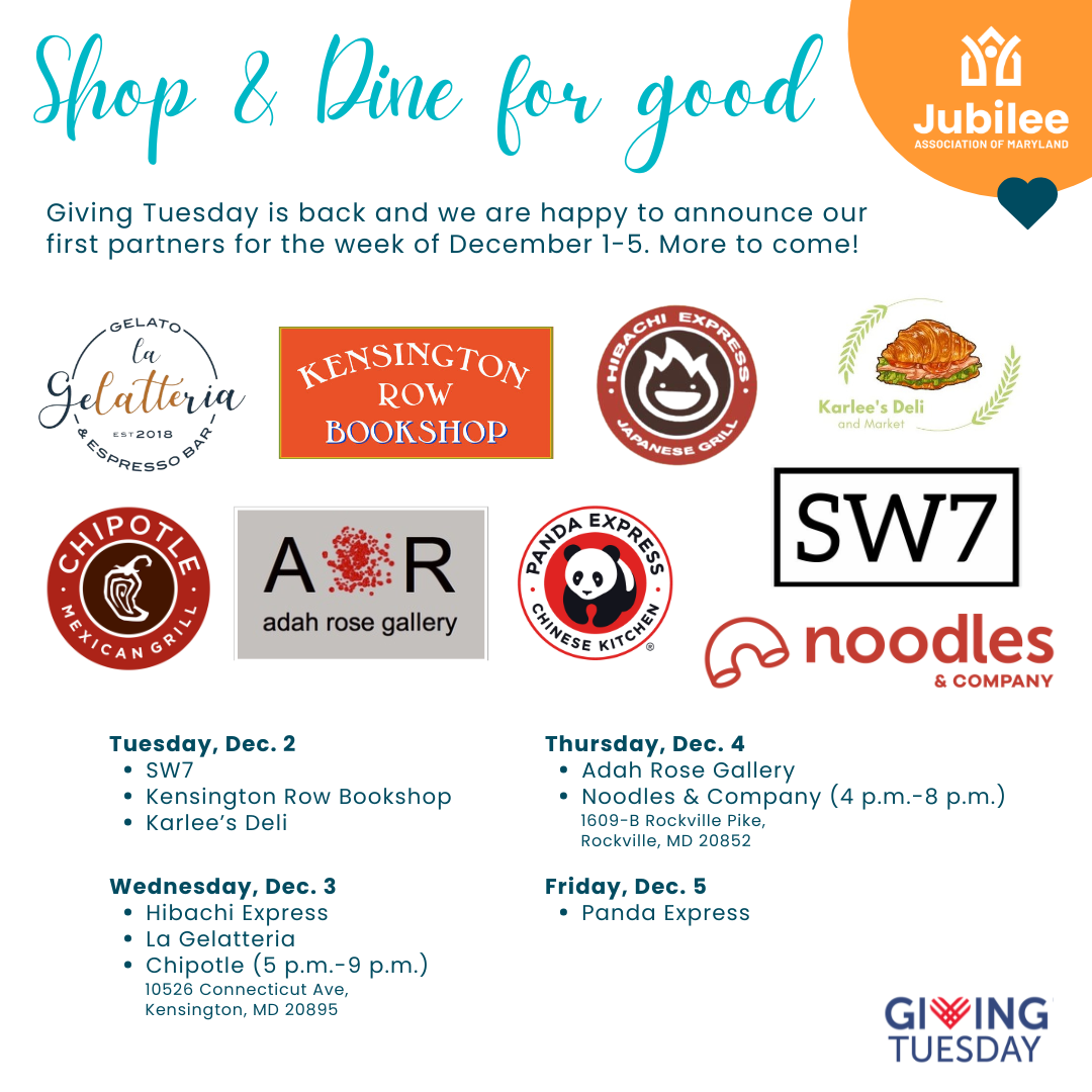 Poster with Giving Tuesday partner information